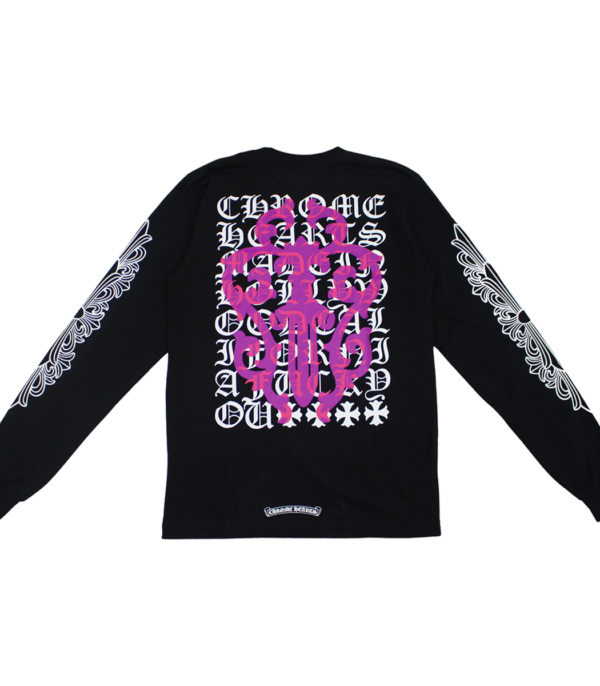 Chrome Heart Eye Chart Pink Dagger Long Sleeve T Shirt