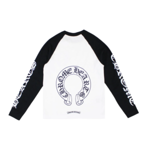 Chrome Heart Neck Letters Horseshoe Long Sleeve T Shirt